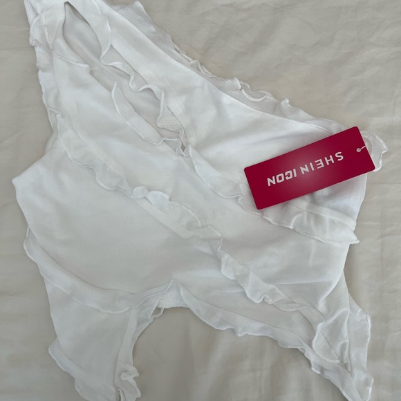 Two Shein white frilly tops - Picture 4 of 4